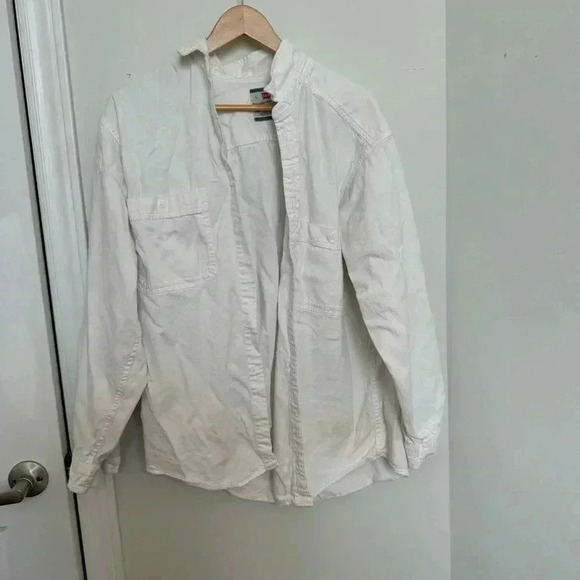 Y2K Levi’s  white denim button up L - Picture 2 of 5